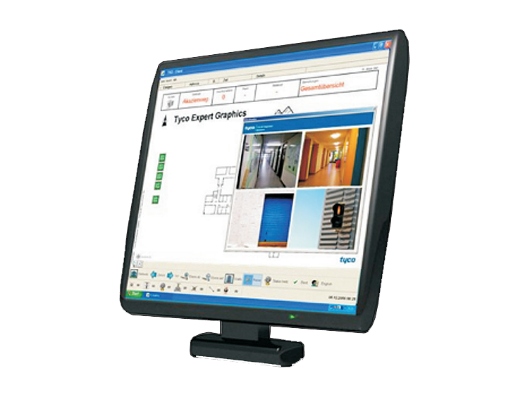 A computer screen displaying the Tyco Expert Graphics software installed