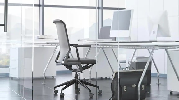 Conference room with a table and chairs